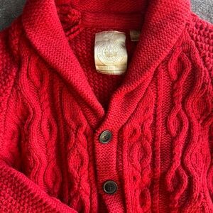 Scotch & Soda Red Cable Knit Chunky Sweater Button Up .Small,  Valentines Day